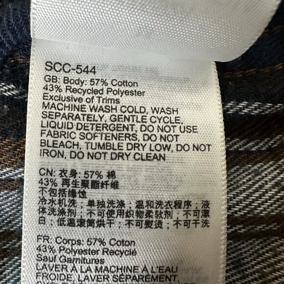 Marmot Flannel Shirt Mens Medium Blue Plaid Button Up Long Sleeve Gorpcore Adult - Picture 3 of 7